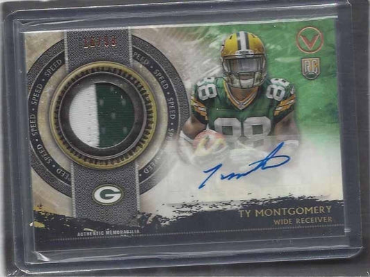 TY MONTGOMERY 2015 TOPPS VALOR SPEED SHIELD 2 COLOR PATCH AUTO RC #D /199