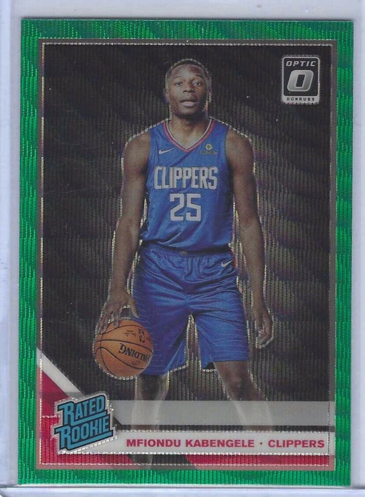 MFIONDU KABENGELE 2019-20 DONRUSS OPTIC FANATICS GREEN WAVE HOLO ROOKIE RC #159