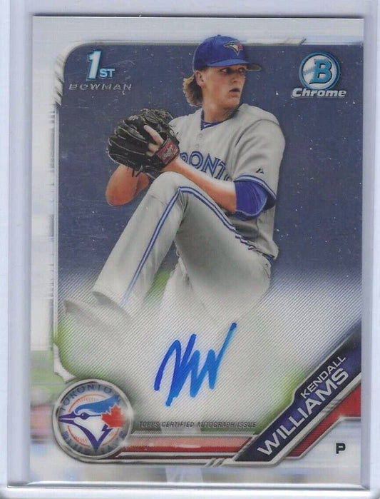 KENDALL WILLIAMS 2019 BOWMAN CHROME 1ST PROSPECT ON CARD AUTO #CDA-KW