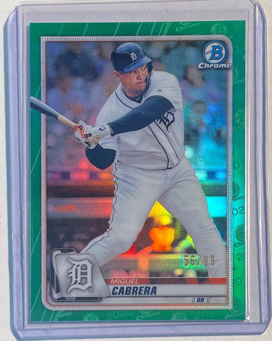 MIGUEL CABRERA 2020 BOWMAN CHROME GREEN REFRACTOR #D 56/99