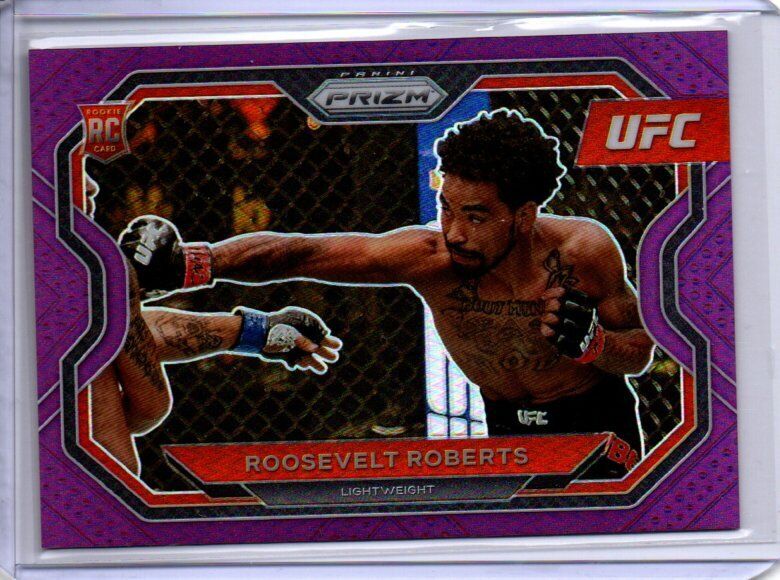 ROOSEVELT ROBERTS 2021 PANINI PRIZM UFC PURPLE PRIZM RC #D 12/149