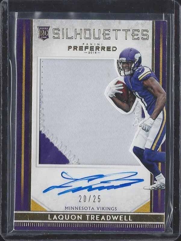LAQUON TREADWELL 2016 PREFERRED CROWN SILHOUETTE GOLD JUMBO PATCH AUTO RC #D /25