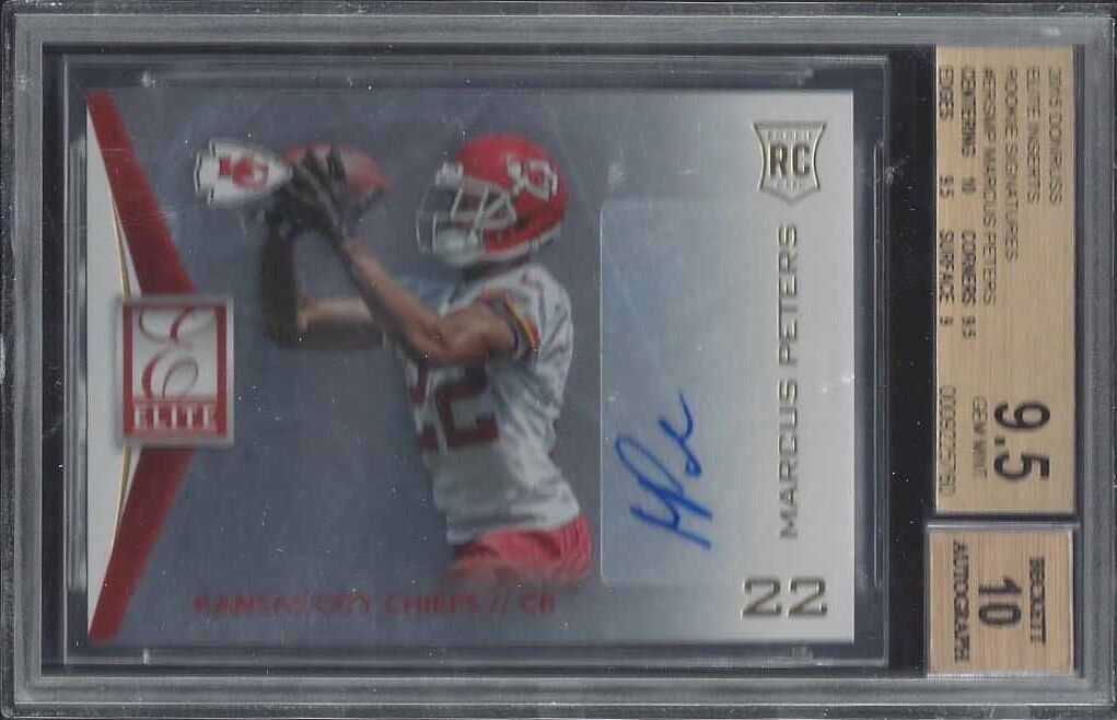 MARCUS PETERS 2015 DONRUSS ELITE CHIEFS ROOKIE AUTO RC BGS 9.5 w 10 AU GEM POP 2