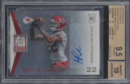 MARCUS PETERS 2015 DONRUSS ELITE CHIEFS ROOKIE AUTO RC BGS 9.5 w 10 AU GEM POP 2
