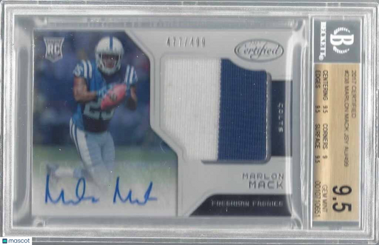 MARLON MACK 2017 CERTIFIED FRESHMAN FABRIC PATCH AUTO RC /499 BGS 9.5 10 AU POP3