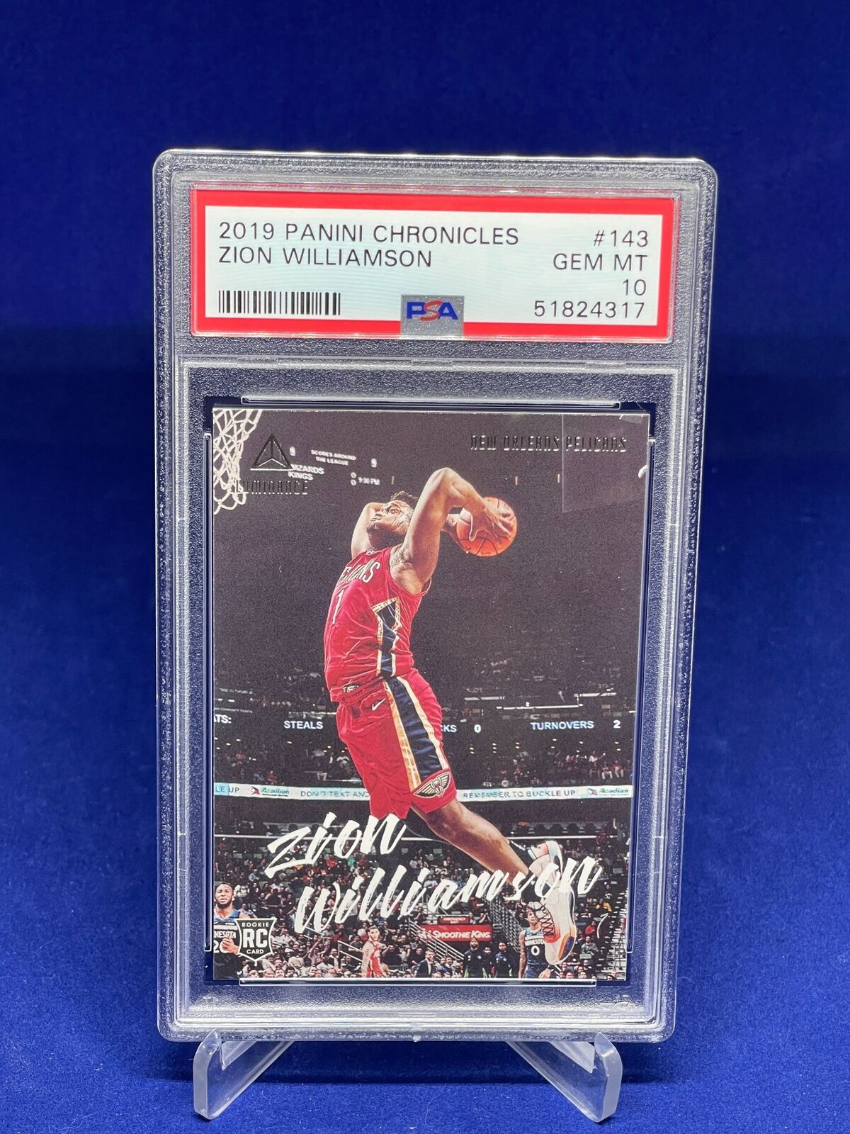 ZION WILLIAMSON 2019-20 PANINI CHRONICLES LUMINANCE ROOKIE RC #143 PSA 10 GEM