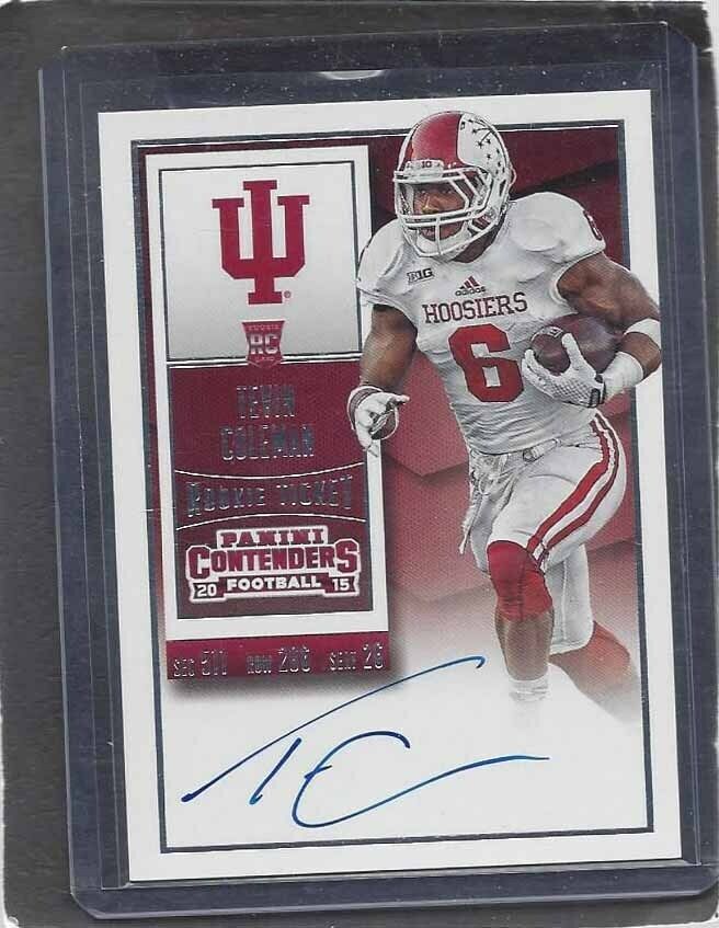 TEVIN COLEMAN 2015 CONTENDERS ROOKIE TICKET COLLEGE VARIATION SP AUTO RC #237