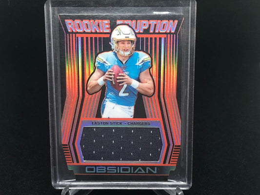 EASTON STICK 2019 PANINI OBSIDIAN RED DIE CUT ROOKIE ERUPTION JERSEY RC #D 17/50