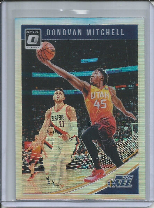 DONOVAN MITCHELL 2018-19 DONRUSS OPTIC SILVER HOLO PRIZM #63