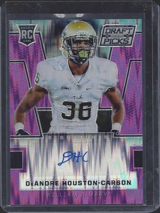 DEANDRE HOUSTON CARSON 2016 PRIZM DRAFT PICKS PURPLE FLASH ROOKIE AUTO RC #D /99
