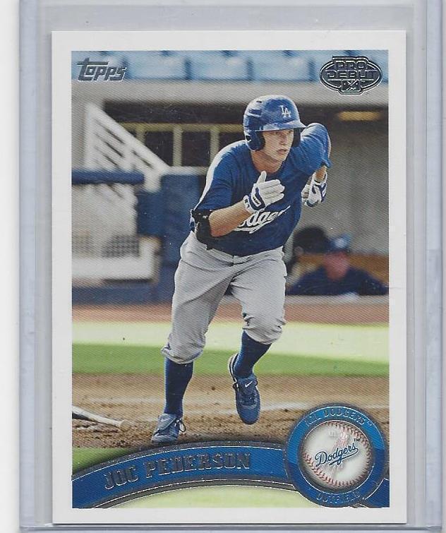 JOC PEDERSON 2011 TOPPS PRO DEBUT PROSPECT "TOPPS VAULT" BLANK BACK TRUE #D 1/1