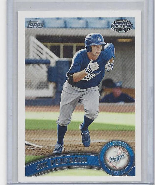 JOC PEDERSON 2011 TOPPS PRO DEBUT PROSPECT "TOPPS VAULT" BLANK BACK TRUE #D 1/1