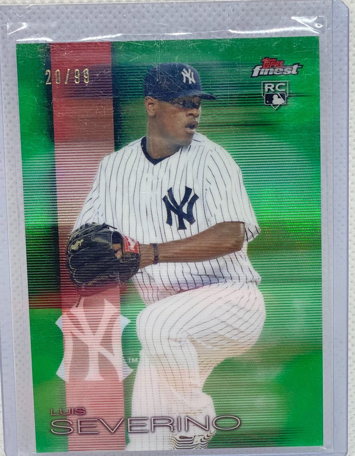 LUIS SEVERINO 2016 TOPPS FINEST GREEN REFRACTOR RC #D 20/99