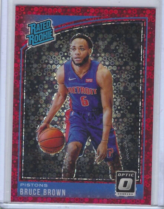 BRUCE BROWN 2018-19 DONRUSS OPTIC RED DISCO HOLO RATED ROOKIE RC #D 44/85
