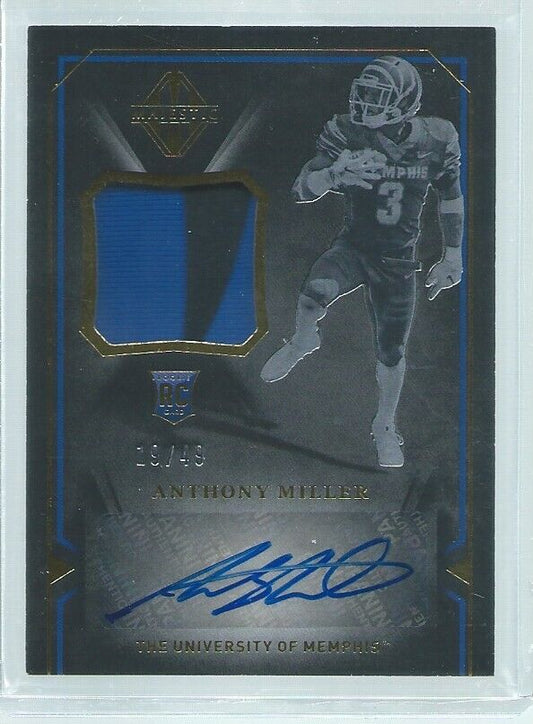 ANTHONY MILLER 2018 PANINI MAJESTIC 2 COLOR PATCH AUTO RC #D 19/49
