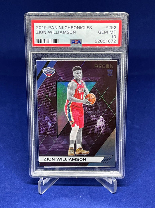 ZION WILLIAMSON 2019-20 PANINI CHRONICLES RECON ROOKIE RC #292 PSA 10 GEM MINT