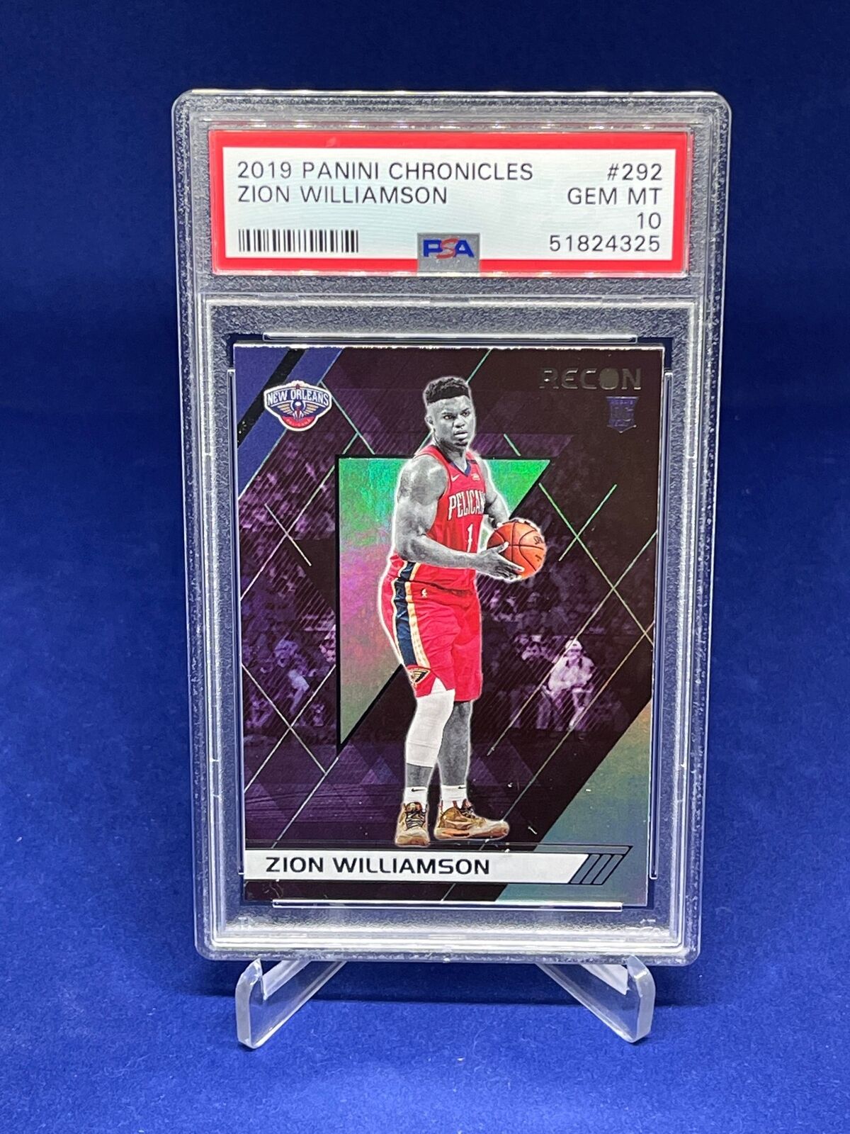 ZION WILLIAMSON 2019-20 PANINI CHRONICLES RECON ROOKIE RC #292 PSA 10 GEM MINT