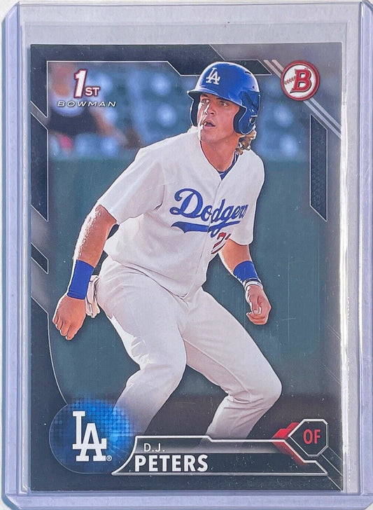 D.J. PETERS 2016 BOWMAN 1ST PROSPECT BLACK #D 260/499