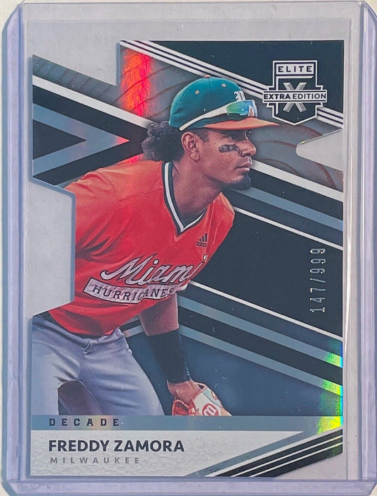 FREDDY ZAMORA 2020 PANINI ELITE EXTRA DECADE PROSPECT BLACK DIE-CUT #D 147/999