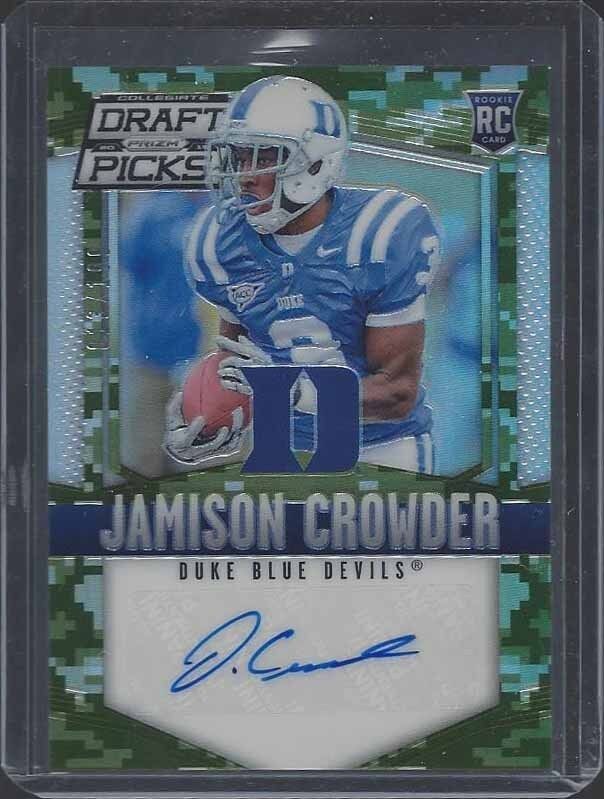 JAMISON CROWDER 2015 PANINI PRIZM DRAFT PICKS CAMO PRIZMS ROOKIE AUTO RC #D /199