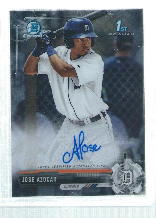 JOSE AZOCAR 2017 BOWMAN CHROME 1ST ON CARD AUTO PROSPECT