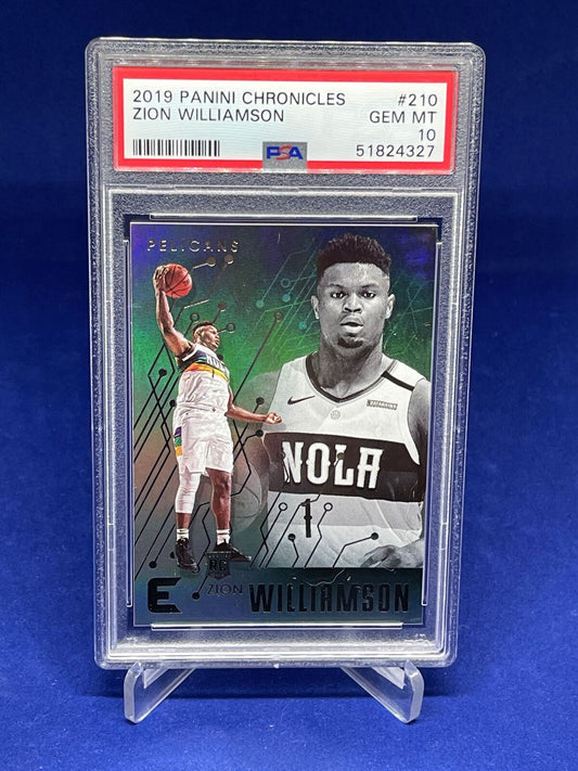 ZION WILLIAMSON 2019-20 PANINI CHRONICLES ESSENTIALS ROOKIE RC #210 PSA 10