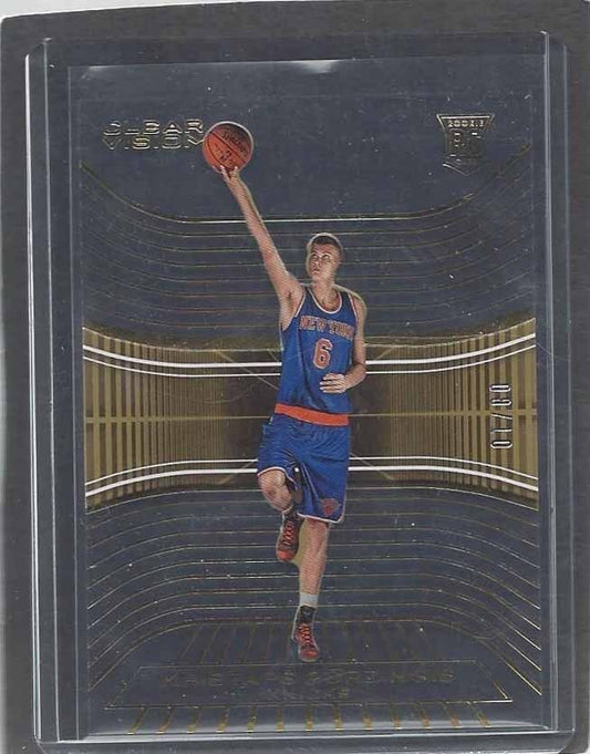 KRISTAPS PORZINGIS 2015-16 CLEAR VISION GOLD KNICKS ROOKIE RC #D 8/10