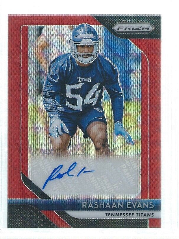 RASHAAN EVANS 2018 PANINI PRIZM AUTO RED WAVE PRIZMS RC #D 176/199