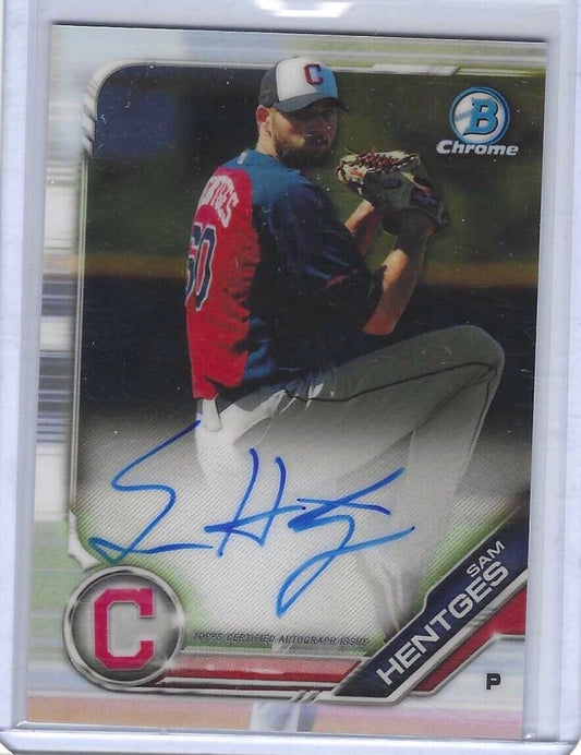 SAM HENTGES 2019 BOWMAN CHROME PROSPECT ON CARD AUTO #CPA-SHE