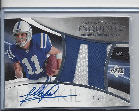 ANTHONY GONZALEZ 2007 UD EXQUISITE RPA JUMBO PATCH ON CARD AUTO RC #D 87/99