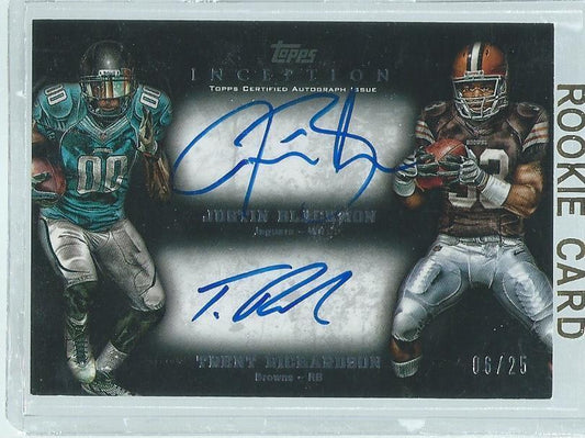 JUSTIN BLACKMON TRENT RICHARDSON 2012 INCEPTION DUAL ON CARD AUTO RC #D 6/25