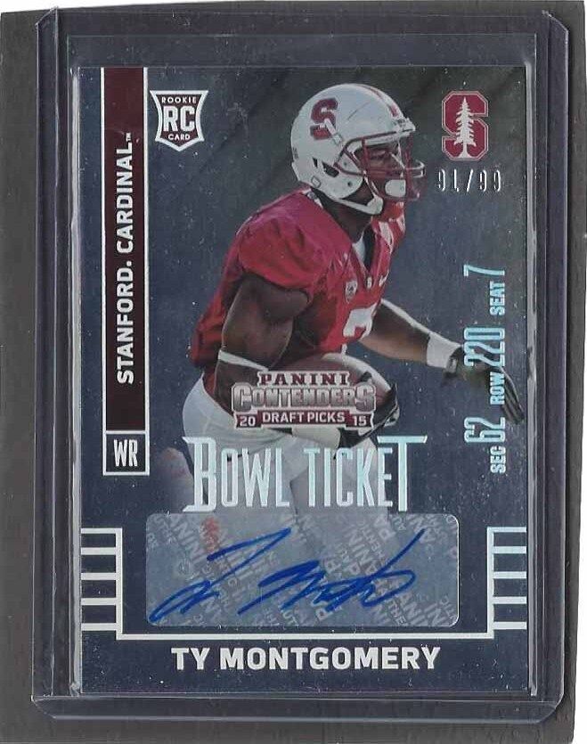 TY MONTGOMERY 2015 PANINI CONTENDERS DRAFT PICKS BOWL TICKET ROOKIE AUTO RC /99