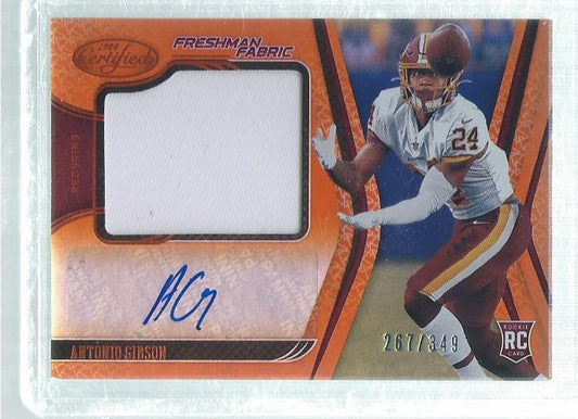 ANTONIO GIBSON 2020 CERTIFIED FRESHMAN FABRIC PATCH AUTO ORANGE RC #D 267/349