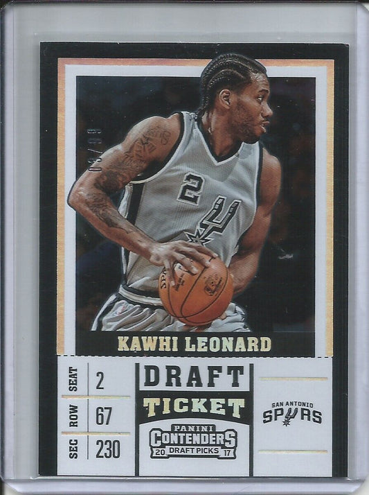 KAWHI LEONARD 2017-18 PANINI CONTENDERS DRAFT TICKET #D 3/99