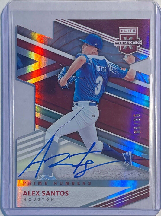 ALEX SANTOS 2020 ELITE EXTRA PROSPECT PRIME NUMBERS DIE-CUT ON CARD AUTO #D /85