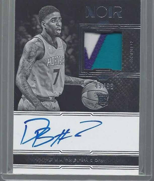 DWAYNE BACON 2017-18 PANINI NOIR BLACK & WHITE RPA 3 CLR PATCH AUTO RC #D 49/99