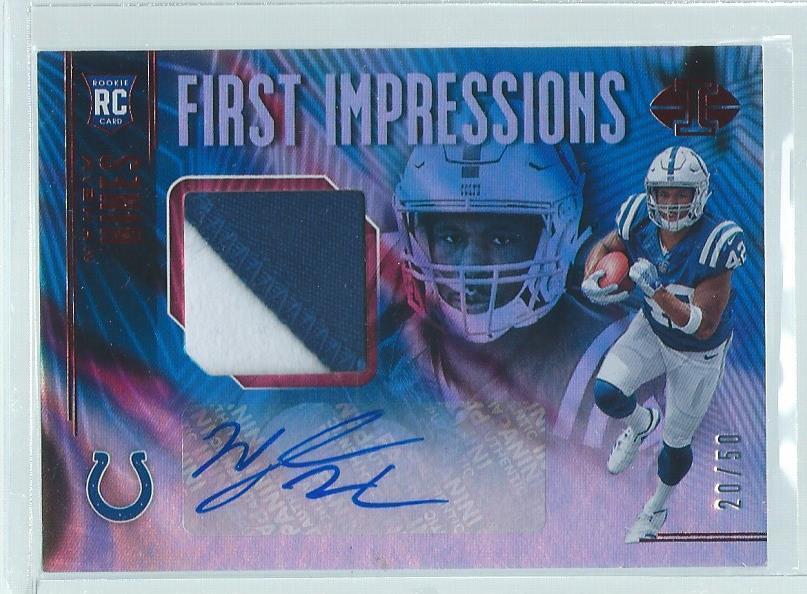 NYHEIM HINES 2018 ILLUSIONS FIRST IMPRESSIONS 2 COLOR PATCH AUTO RED RC #D 20/50