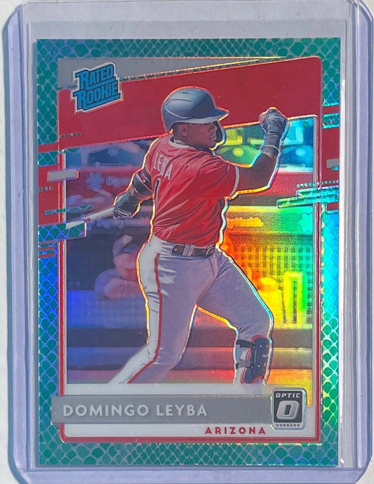 DOMINGO LEYBA 2020 DONRUSS OPTIC RATED ROOKIE GREEN SNAKESKIN PRIZM #D 35/84