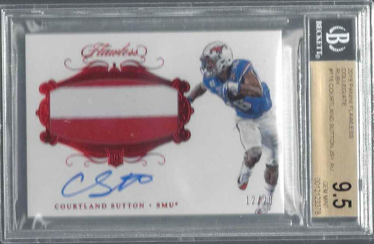 COURTLAND SUTTON 2018 FLAWLESS SMU RPA RUBY PATCH AUTO RC /20 BGS 9.5 10 POP 2