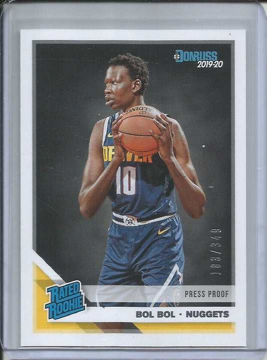 BOL BOL 2019-20 DONRUSS RATED ROOKIE PRESS PROOF RC #D 183/349 CARD 234