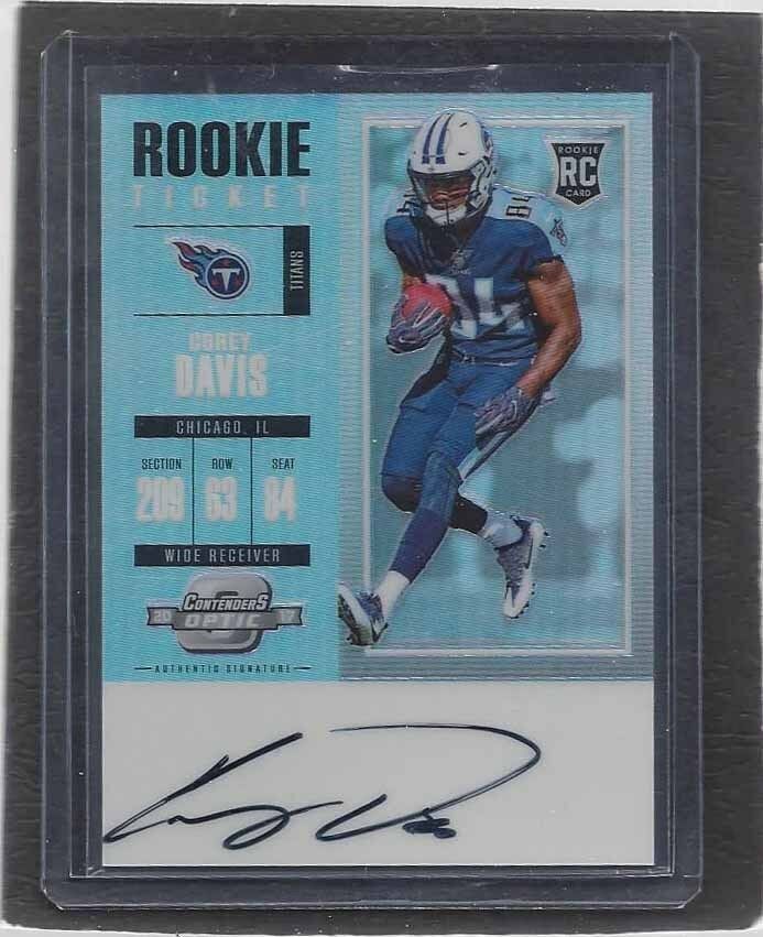 COREY DAVIS 2017 PANINI CONTENDERS OPTIC ON CARD ROOKIE AUTO RC #128