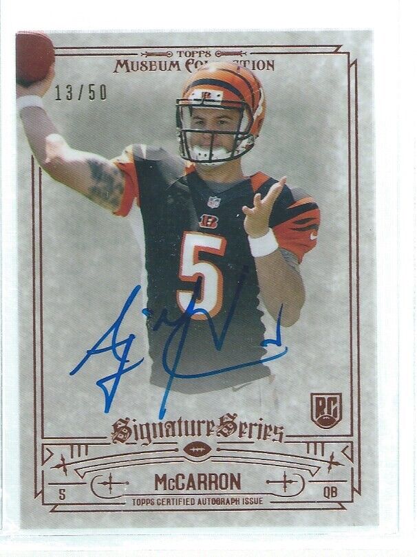 AJ MCCARRON 2014 TOPPS MUSEUM SIGNATURE SERIES ON CARD AUTO BRONZE RC #D 13/50