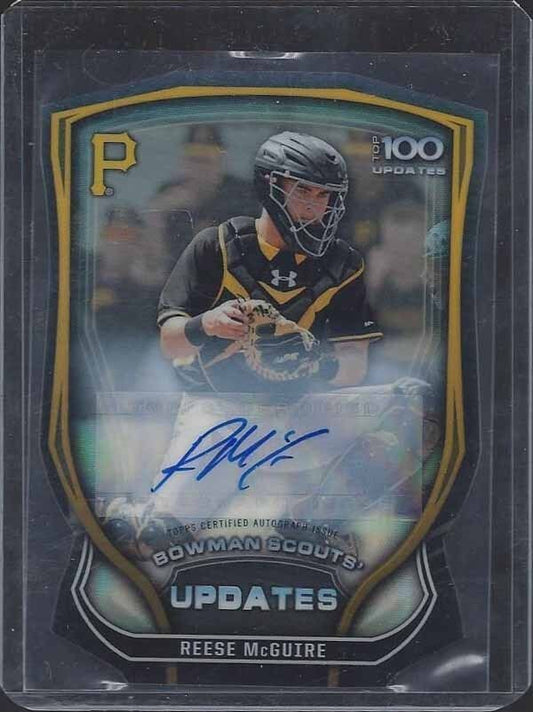 REESE MCGUIRE 2015 BOWMAN CHROME TOP 100 SCOUTS UPDATES DIE CUT REFRACTOR AUTO