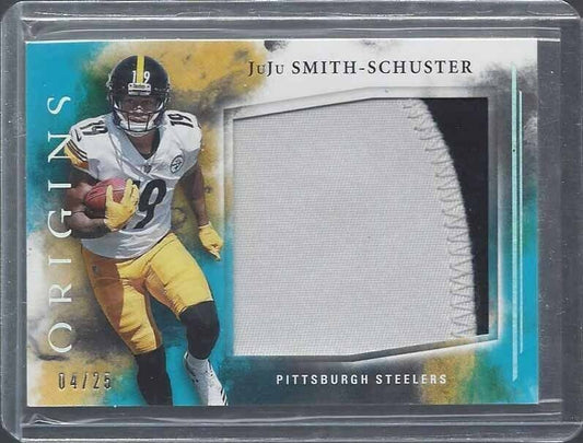 JUJU SMITH SCHUSTER 2017 PANINI ORIGINS AQUA TEAL JUMBO ROOKIE PATCH RC #D 4/25