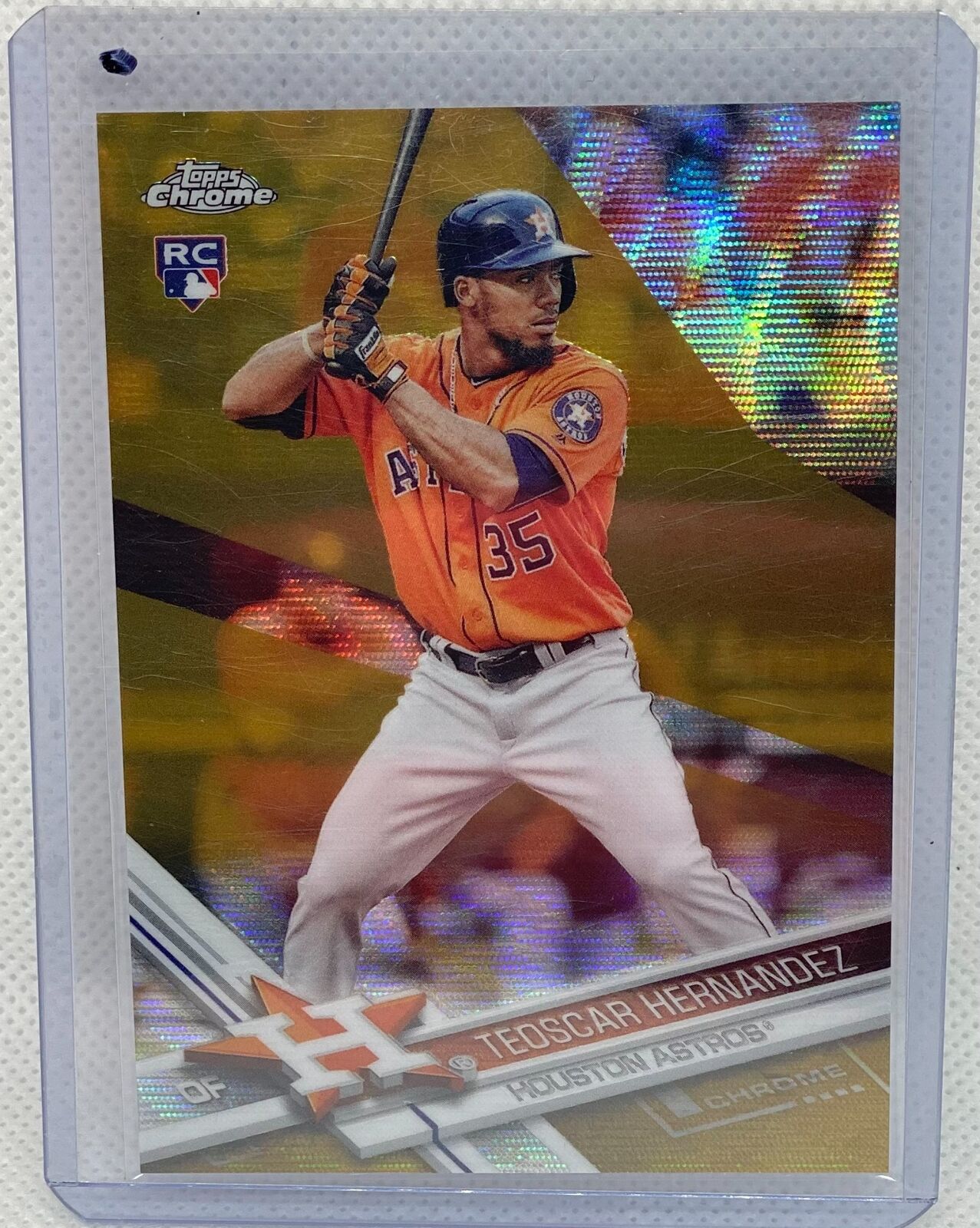 TEOSCAR HERNANDEZ 2017 TOPPS CHROME GOLD WAVE REFRACTOR RC #D 31/50