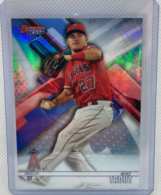MIKE TROUT 2018 BOWMAN'S BEST REFRACTOR #65