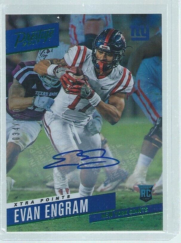 EVAN ENGRAM 2017 PANINI PRESTIGE XTRA POINTS AUTO GREEN RC #D 34/150