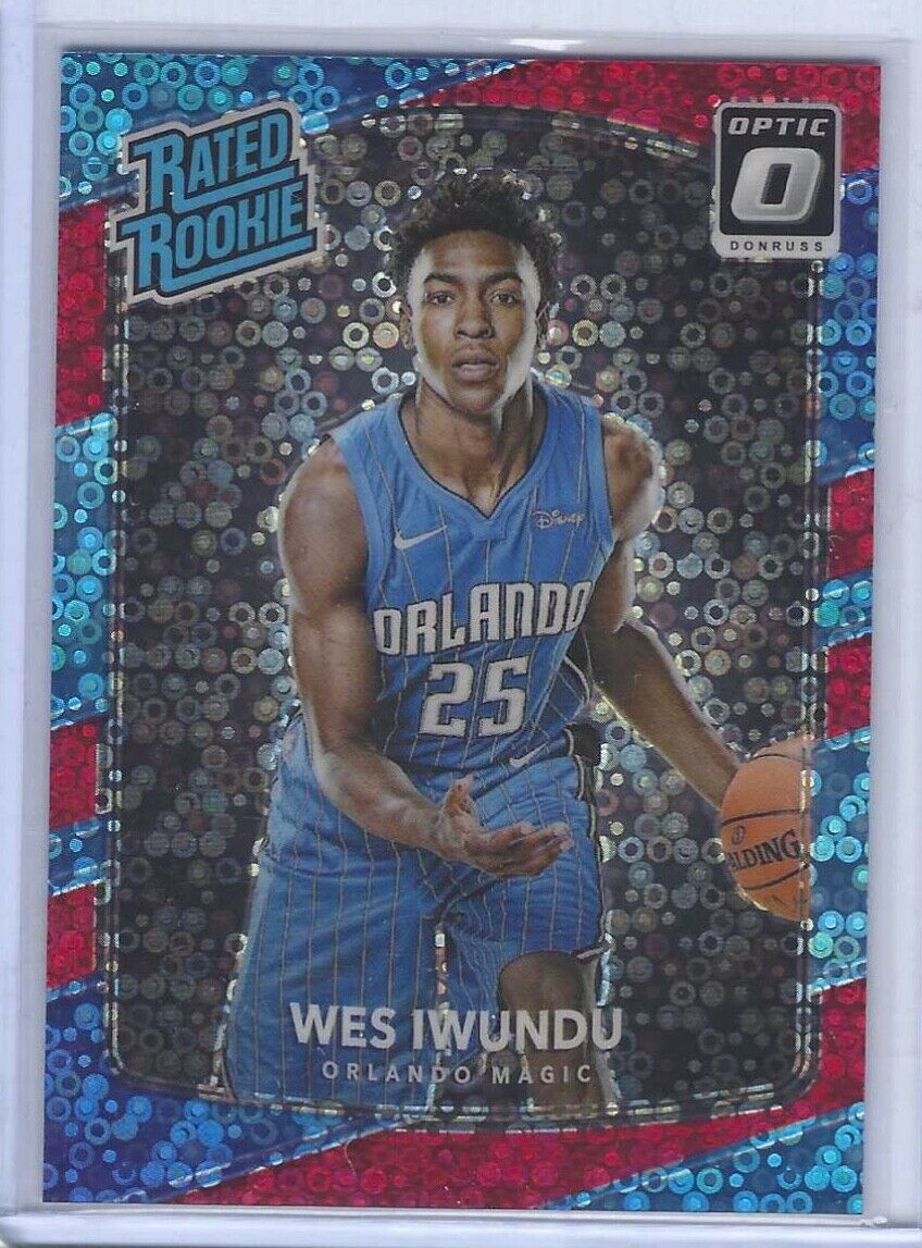 WES IWUNDU 2017-18 DONRUSS OPTIC RED DISCO HOLO RATED ROOKIE RC #D 26/85