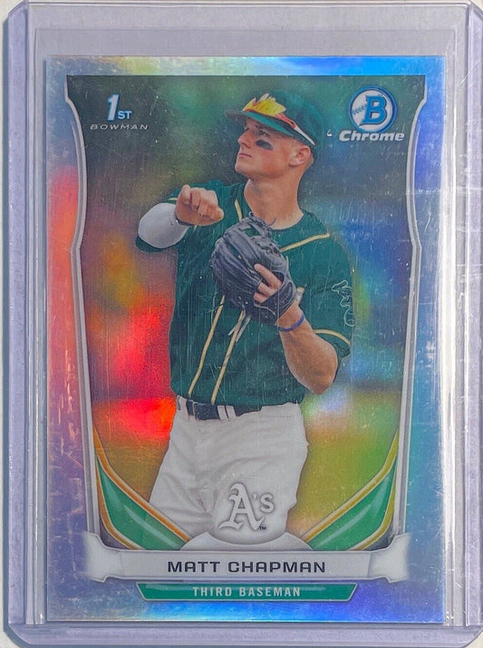 MATT CHAPMAN 2014 BOWMAN CHROME 1ST PROSPECT SILVER REFRACTOR #CDP21