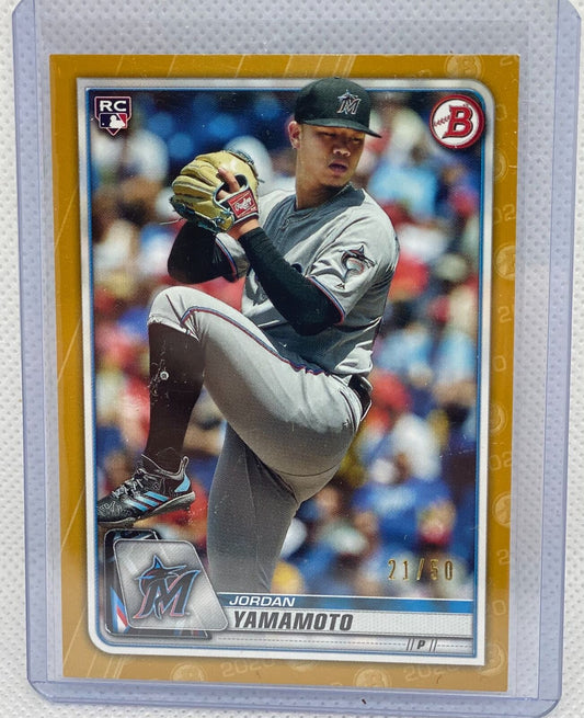 JORDAN YAMAMOTO 2020 TOPPS GOLD ROOKIE RC #D 21/50